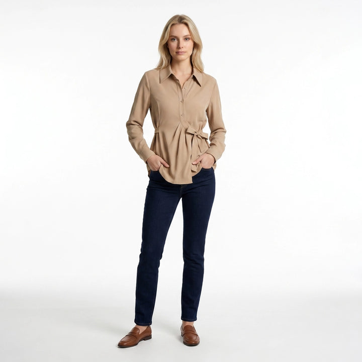 Khaki Willow Lace-Up Waist Shirt 3