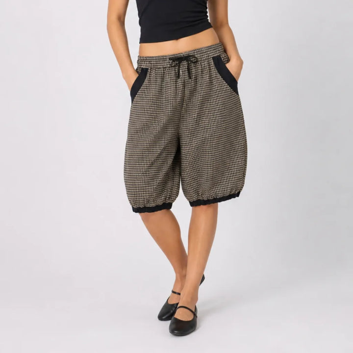 Women's Leonardo Cotton Plaid Shorts