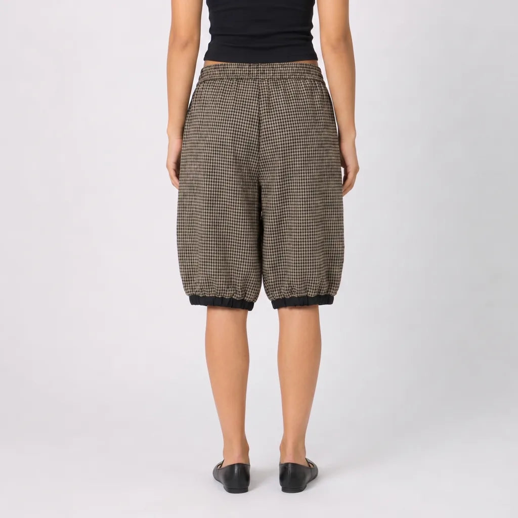 Women's Large Check Leonardo Cotton Plaid Shorts
