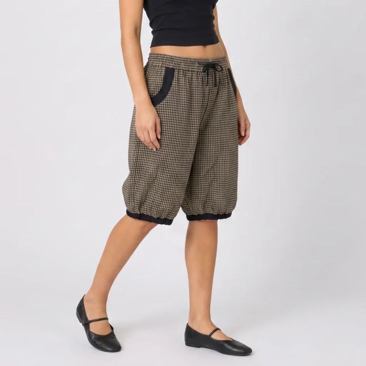 Women's Leonardo Cotton Plaid Shorts
