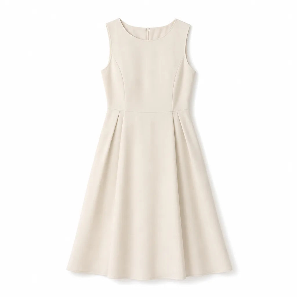 Abigail Midi Dress - Color:Beige;Size:XS