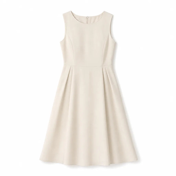 Abigail Midi Dress - Color:Beige;Size:XS