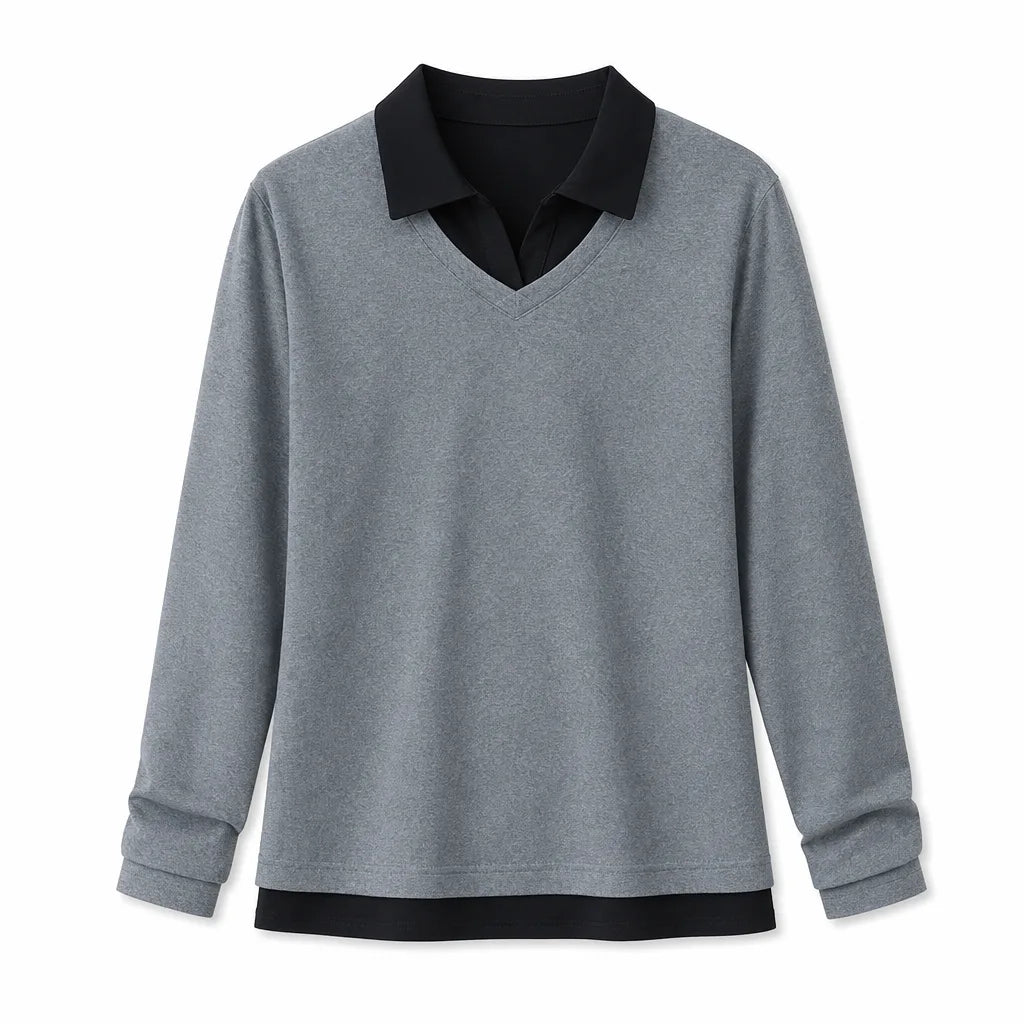 Abigail Polo Shirt - Color:Gray;Size:M