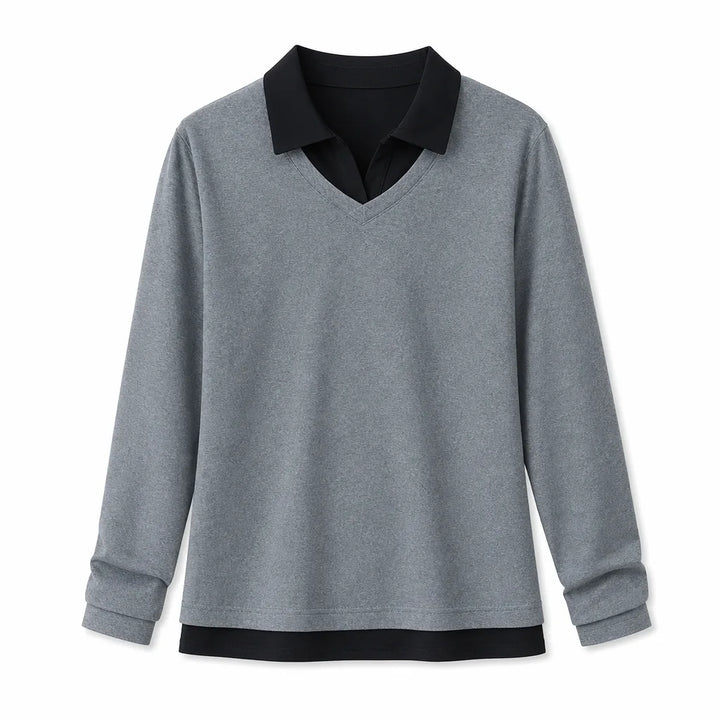 Abigail Polo Shirt - Color:Gray;Size:M