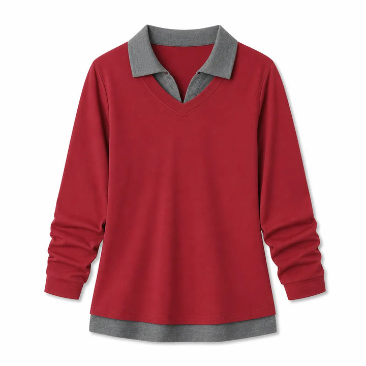 Abigail Polo Shirt - Color:Red;Size:M