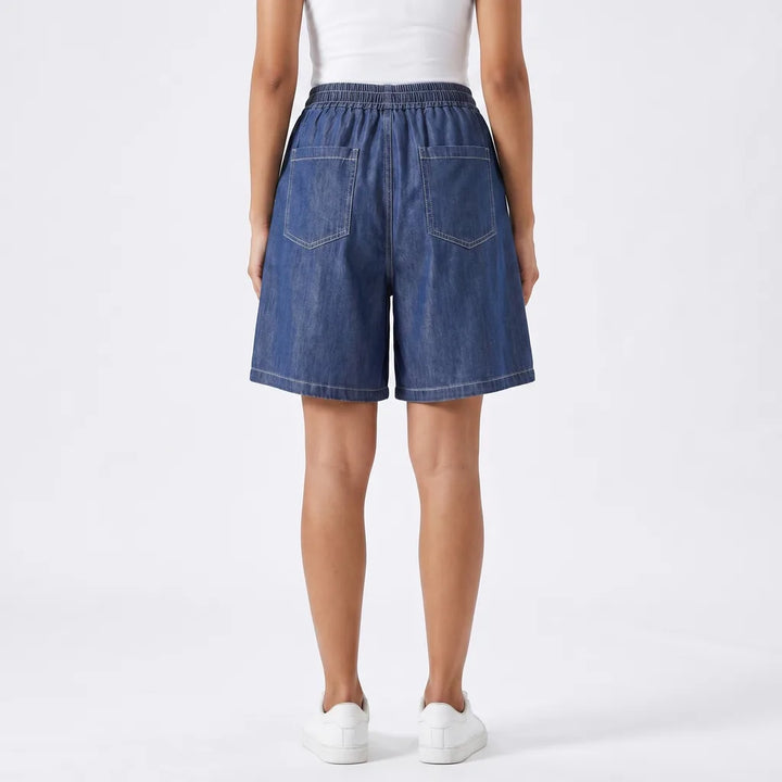 Women's Dark Blue Adeline Wide Leg Shorts