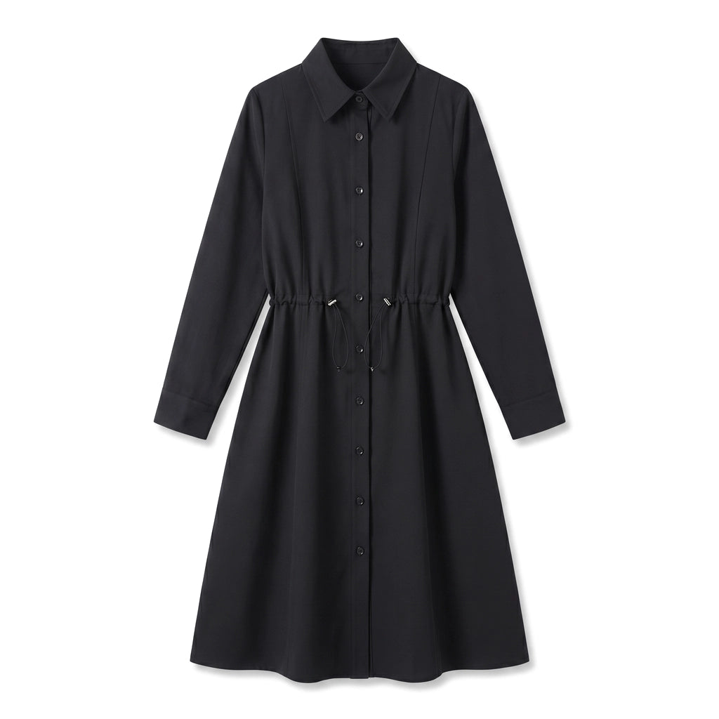 Adriana Miller Shirt Dress - Color:Black;Size:S