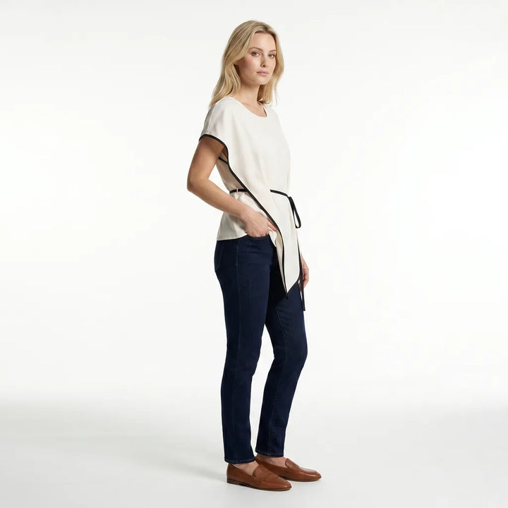 Women's Beige Alexandra Asymmetric Waist Top