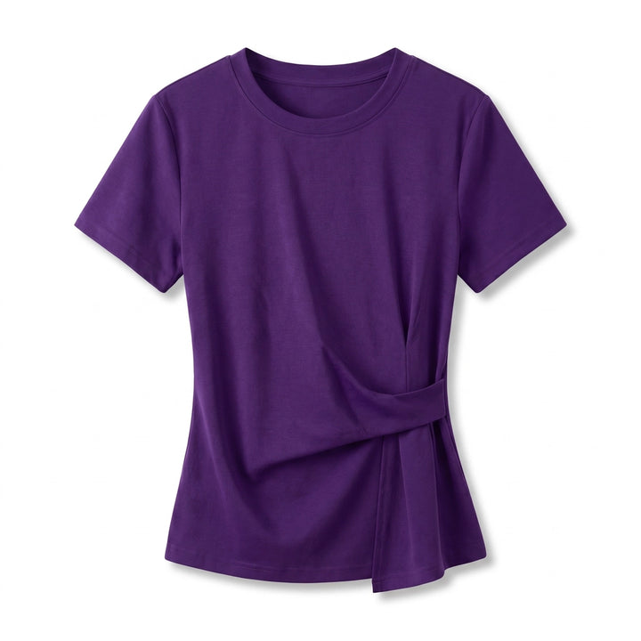Alice Ribbed Detail Shirt - Color:Violet;Size:S
