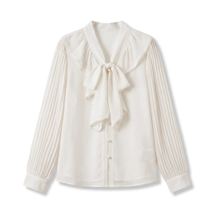 Alicia Vance V-Neck Blouse - Color:White;Size:XS