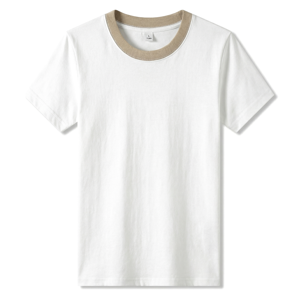 Alister Cotton Crewneck Tee - Color:Champagne White;Size:S
