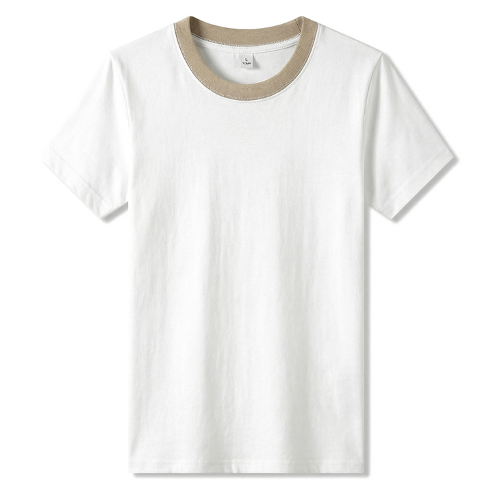 Alister Cotton Crewneck Tee - Color:Champagne White;Size:S