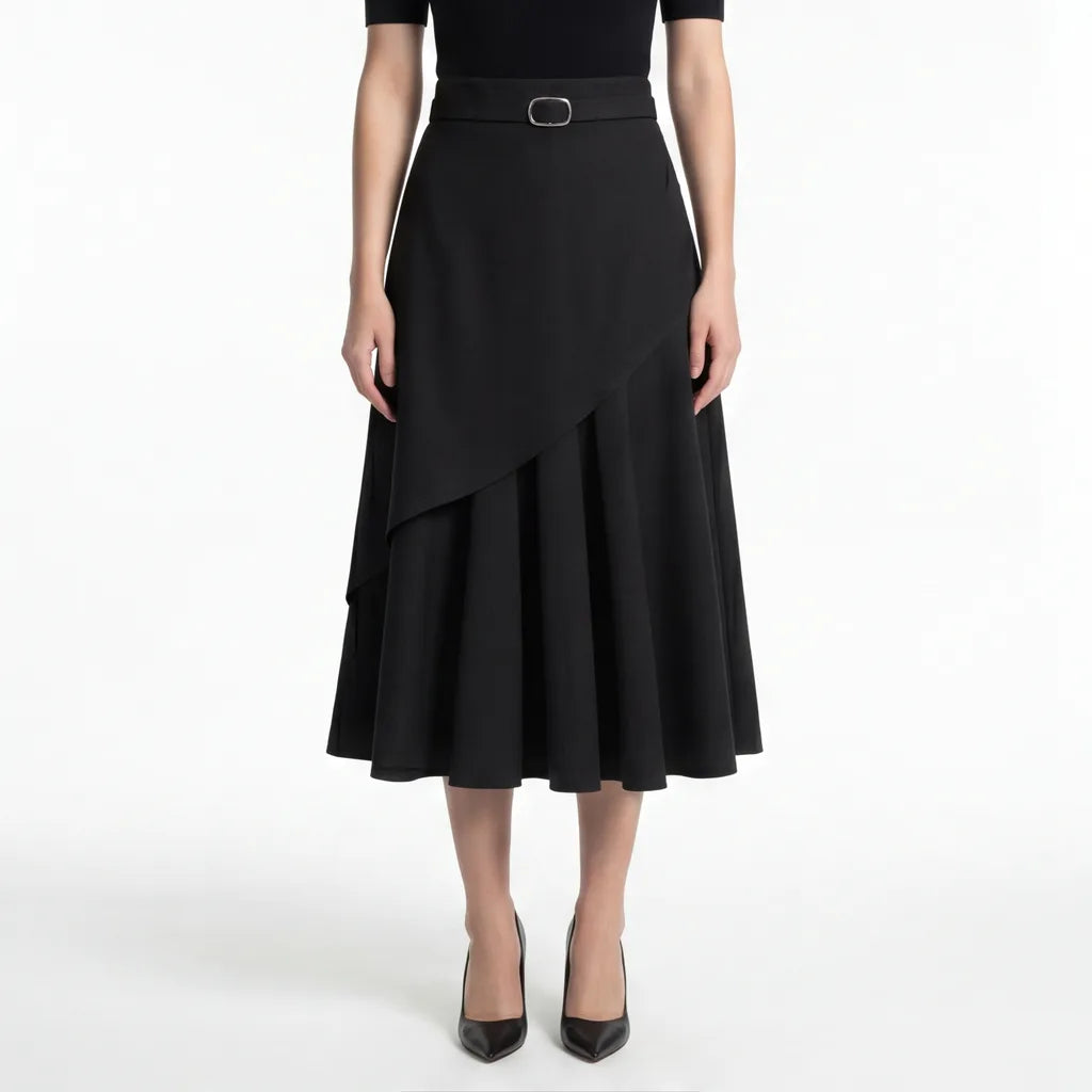 Black Gentry A-Line Midi Skirt 2