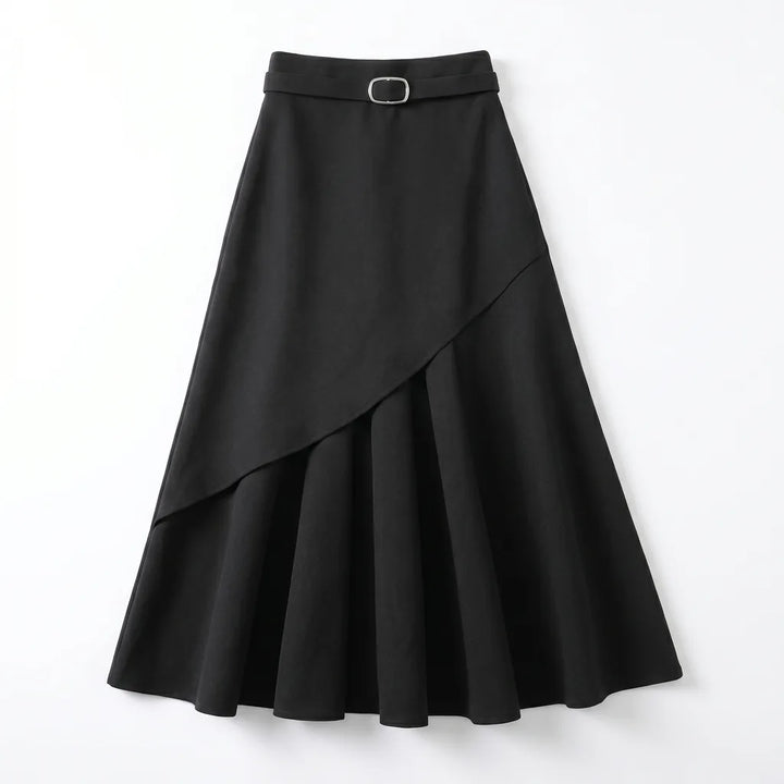 Amelia A-Line Mixi Skirt - Color:Black;Size:XS
