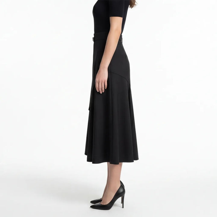 Black Gentry A-Line Midi Skirt 3