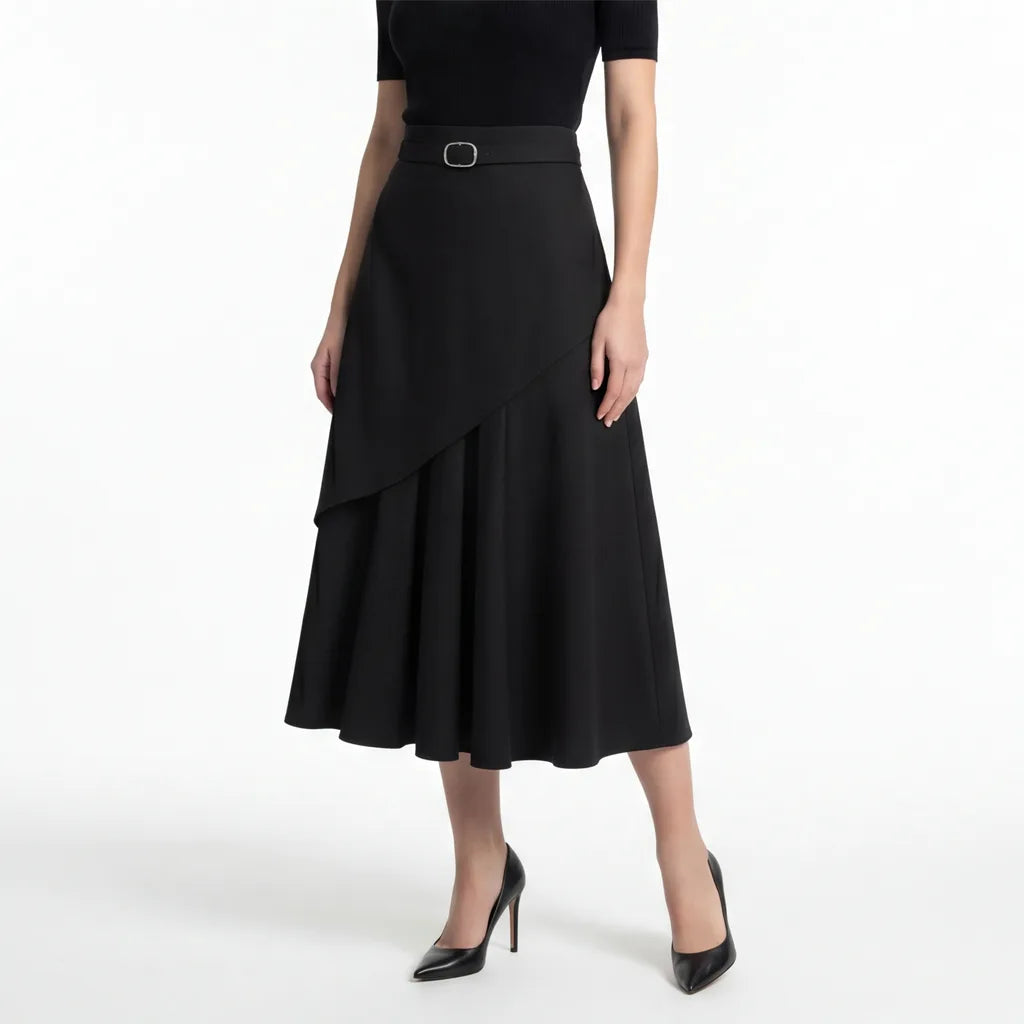 Black Gentry A-Line Midi Skirt 4