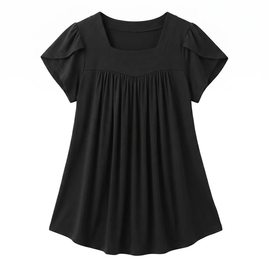 Black Lewis Puff Sleeve Top 1