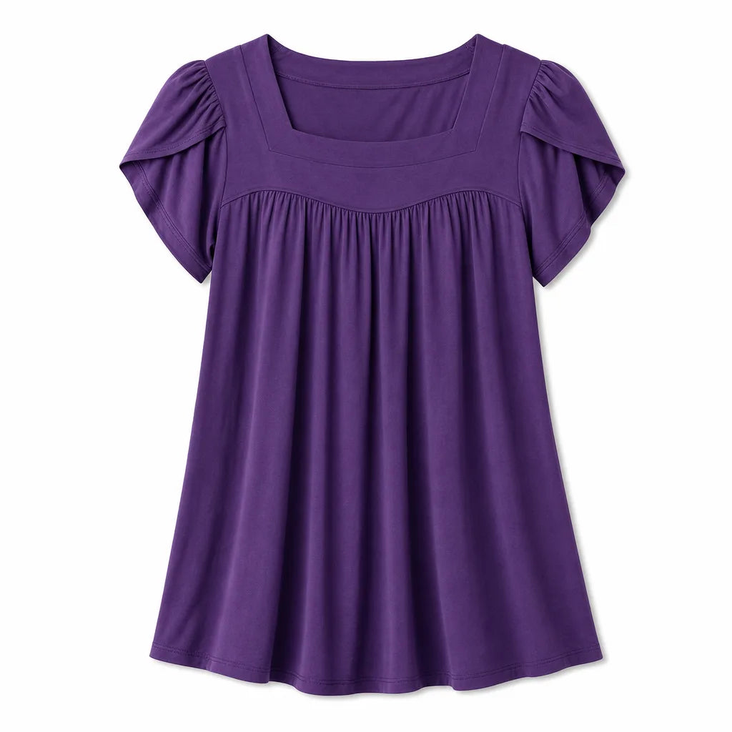 Dark Violet Lewis Puff Sleeve Top 2