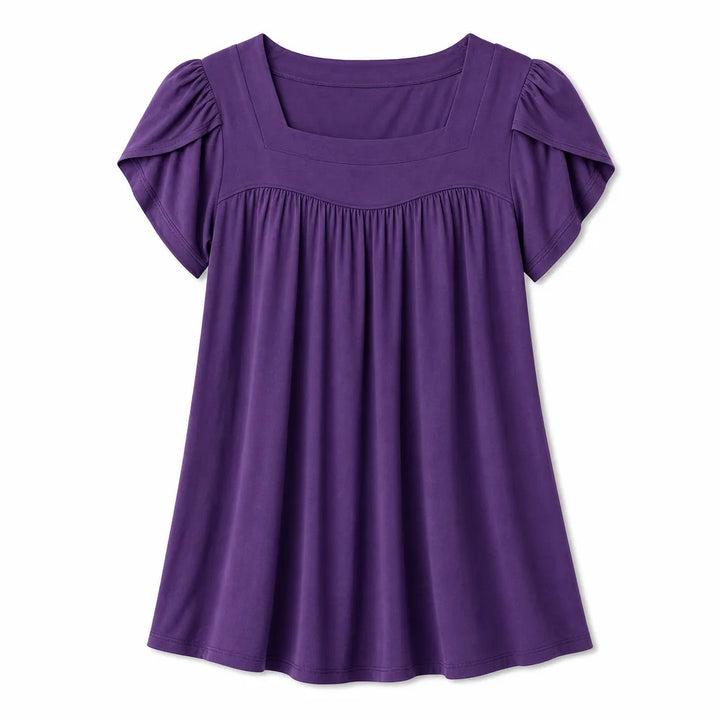 Dark Violet Lewis Puff Sleeve Top 2