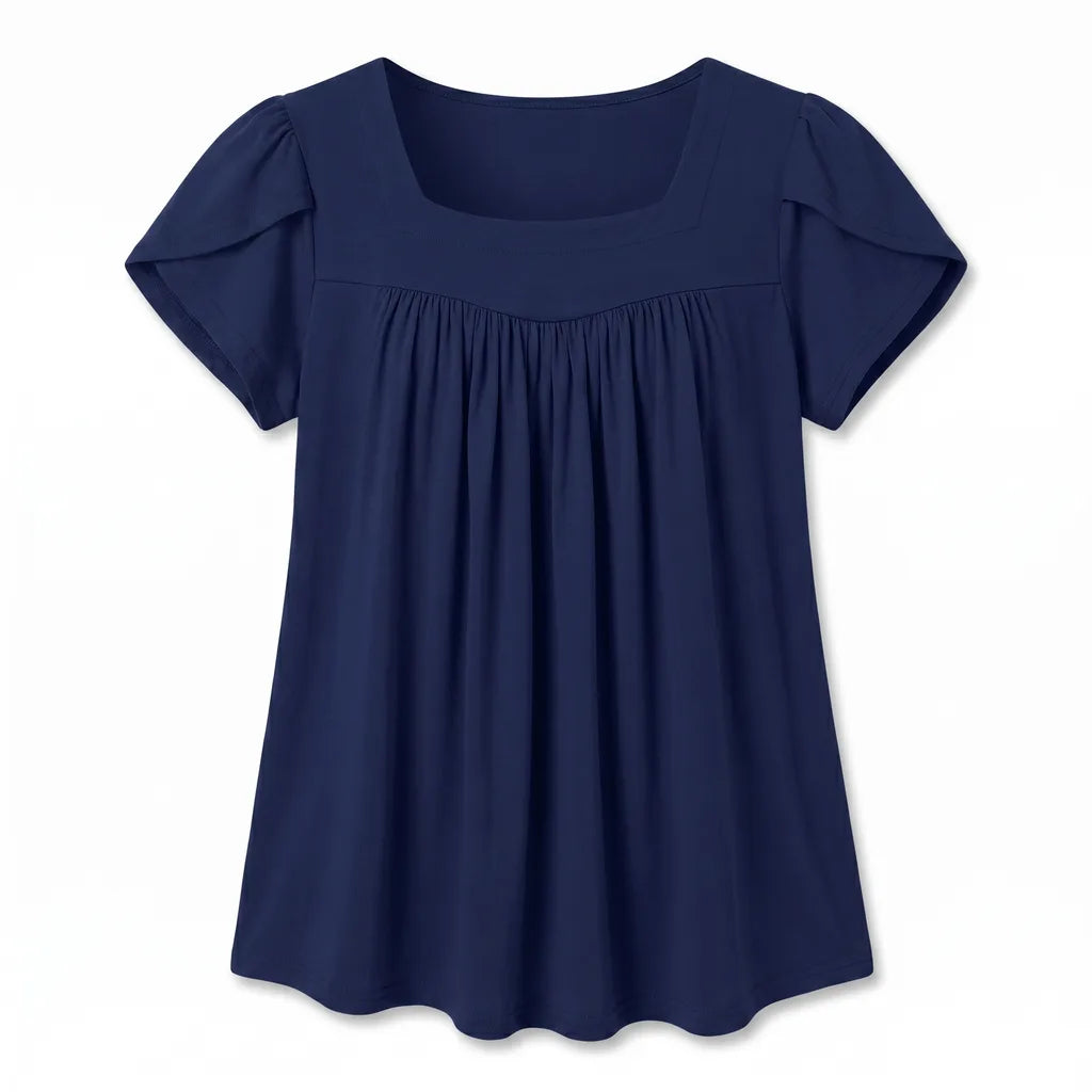 Navy Blue Lewis Puff Sleeve Top 1