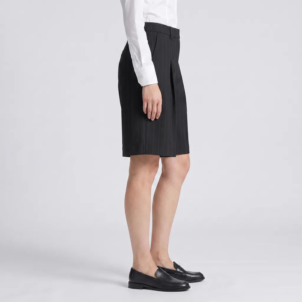 Black Anastasia Cotton Straight Shorts 3