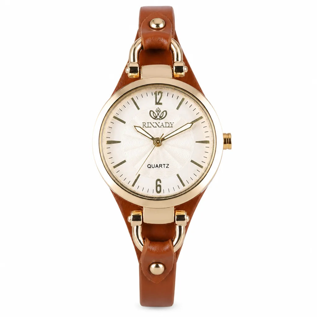 Anaya Quartz Watch - Color:Brown