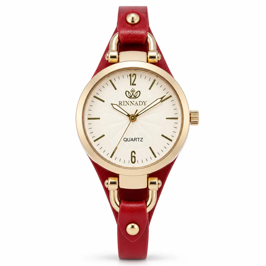 Anaya Quartz Watch - Color:Red