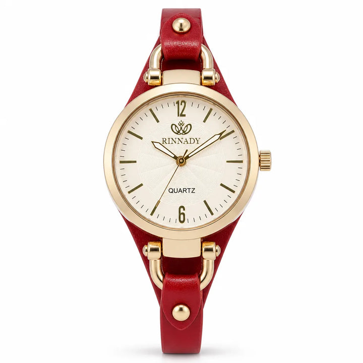 Anaya Quartz Watch - Color:Red