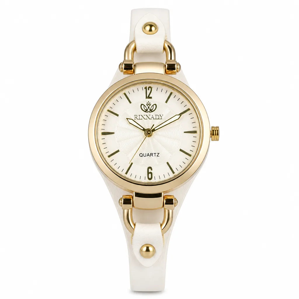 Anaya Quartz Watch - Color:White