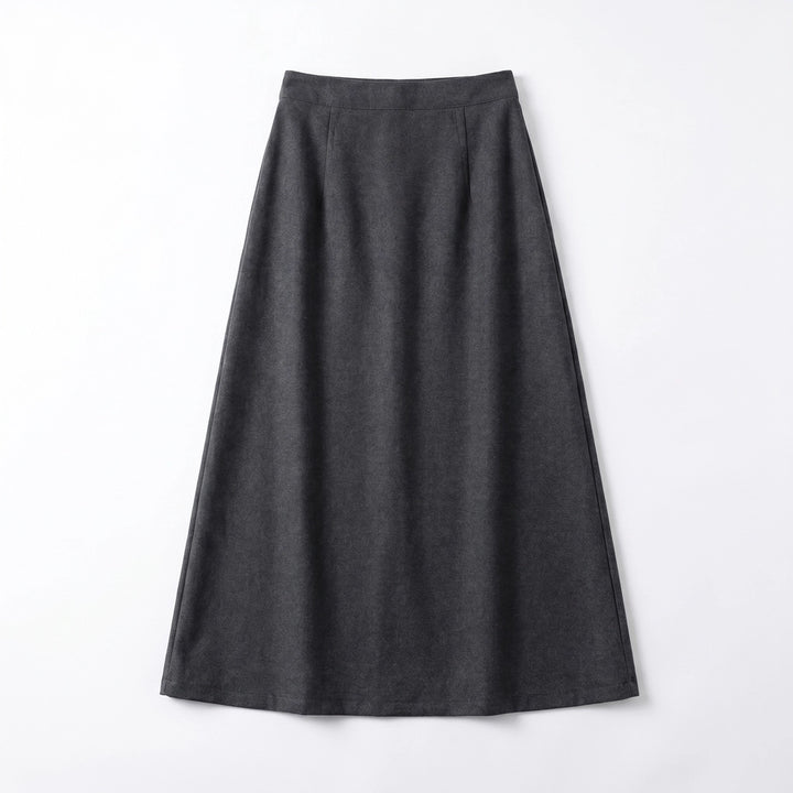 Andrea Soft Midi Skirt - Color:Dark Gray;Size:XS