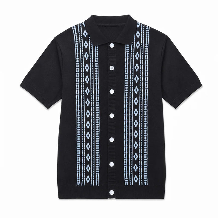 Andrew Knit Polo Shirt - Color:Black;Size:S