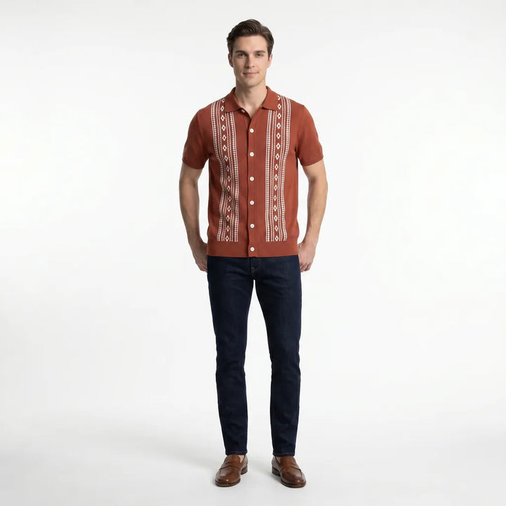 Dark Coffee Celia Knit Polo Shirt 2