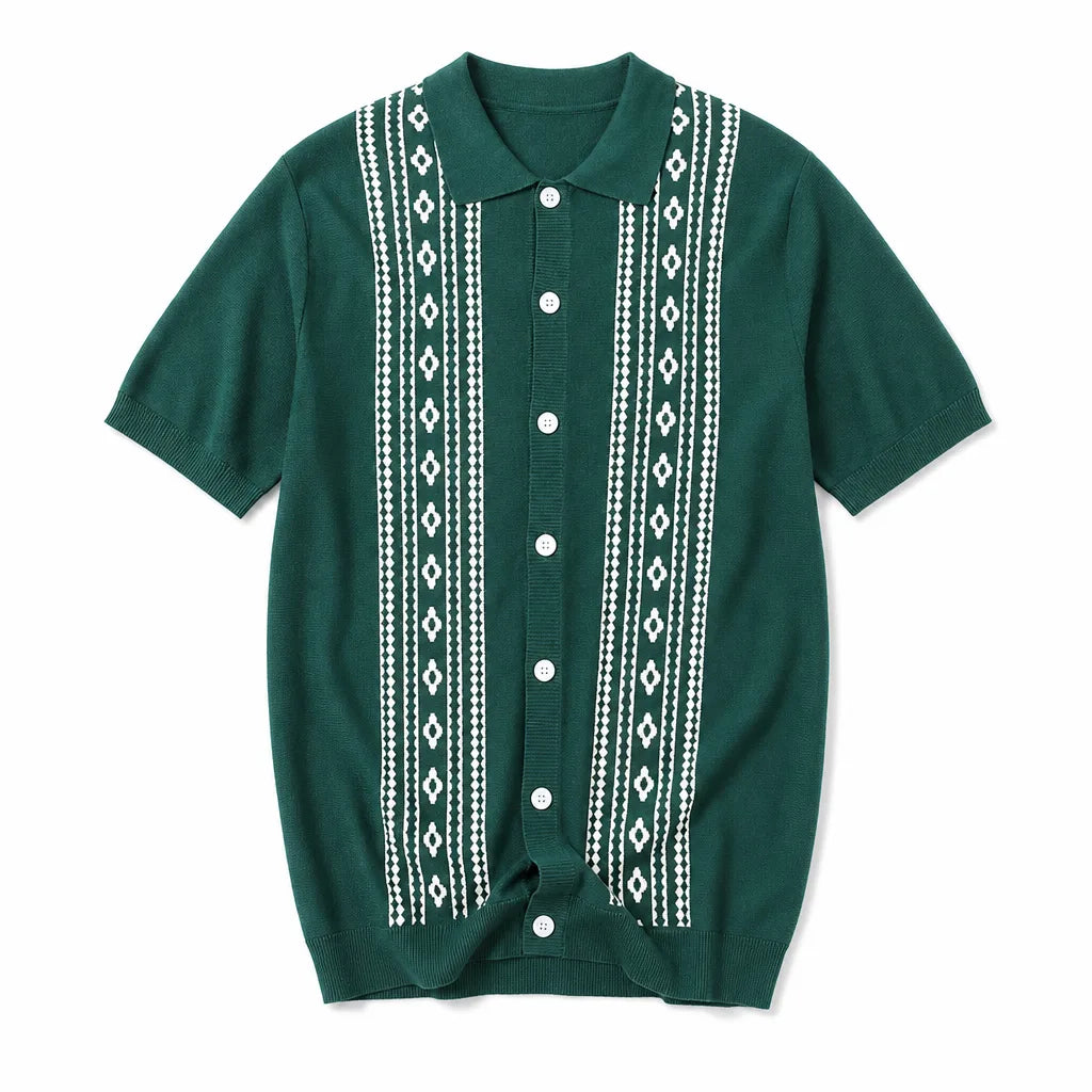 Andrew Knit Polo Shirt - Color:Dark Green;Size:S