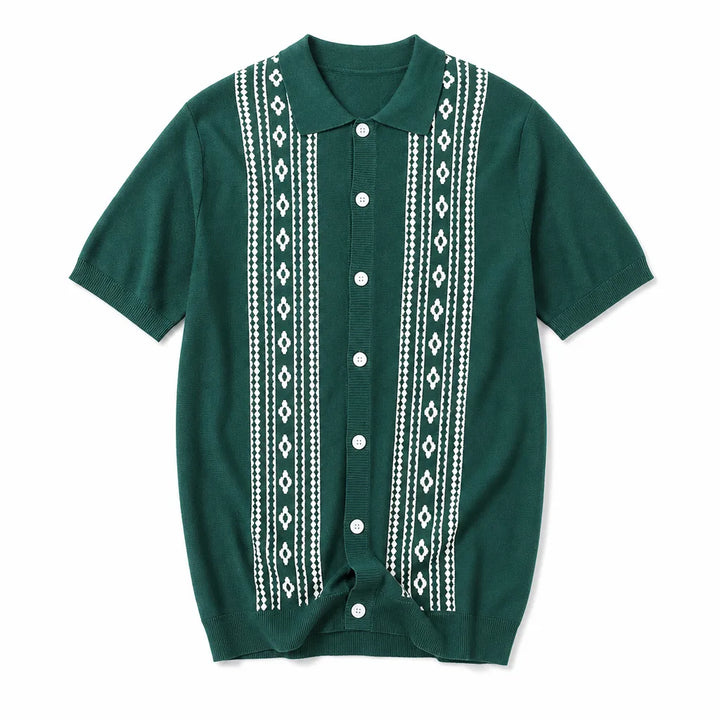 Andrew Knit Polo Shirt - Color:Dark Green;Size:S