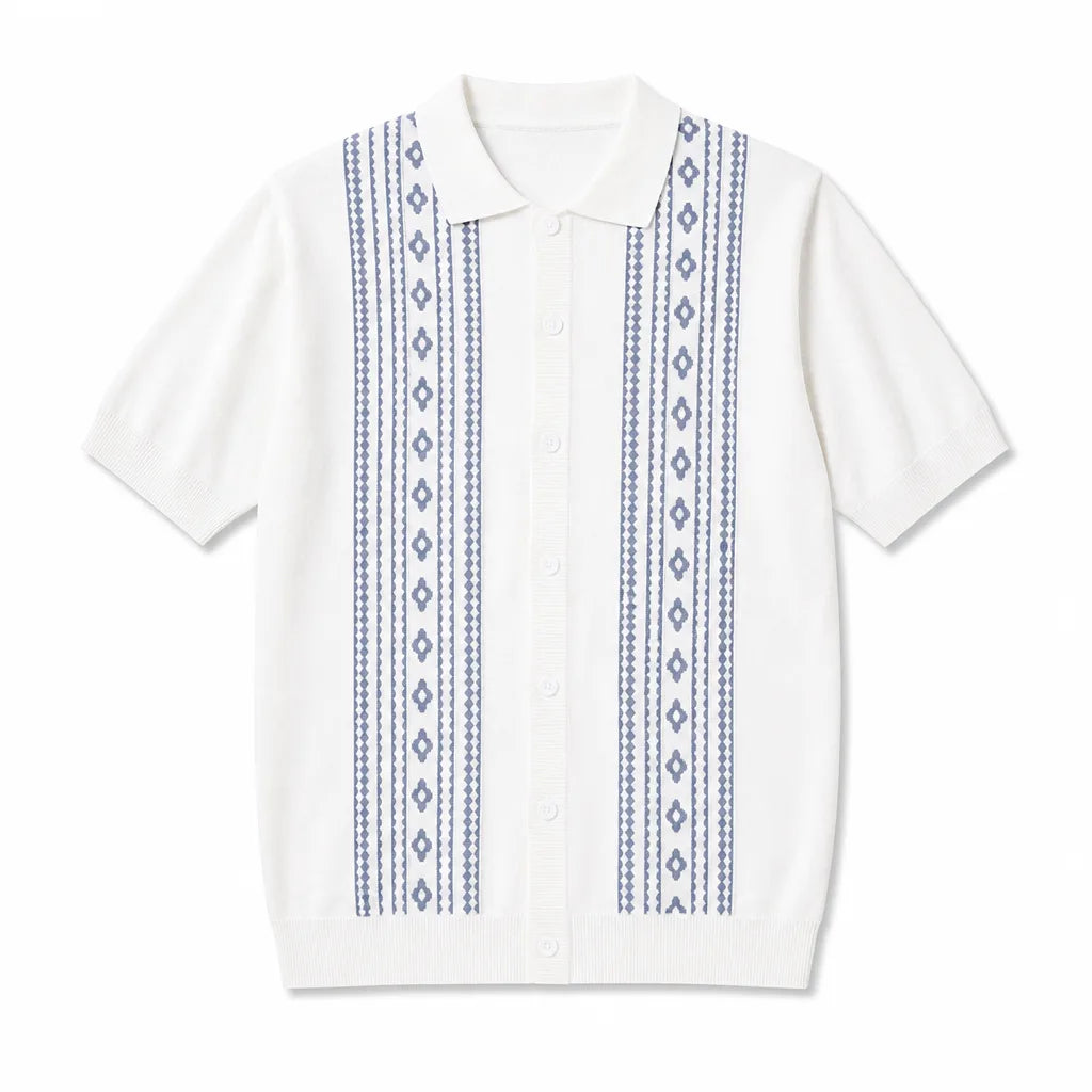 Andrew Knit Polo Shirt - Color:White;Size:S