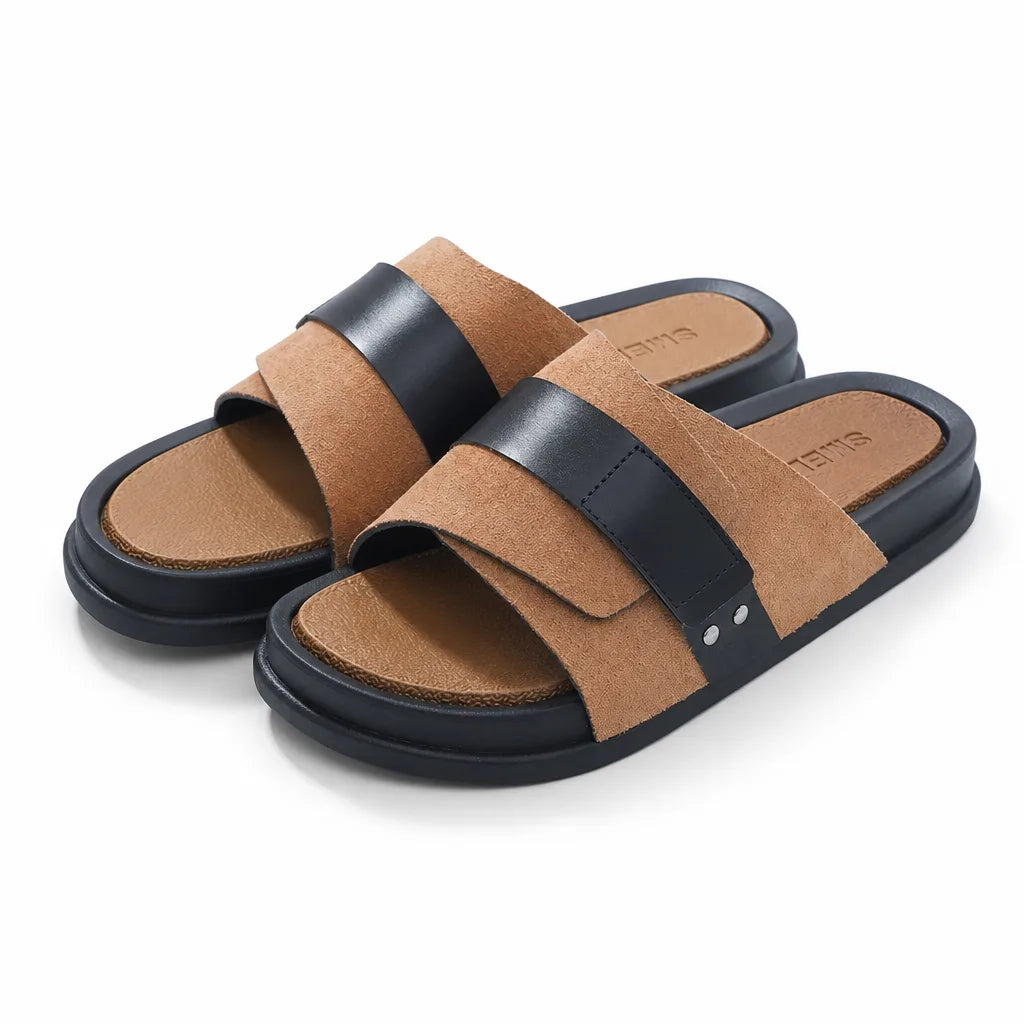 Anthony Detailed Slides - Color:Brown;Size:38-39