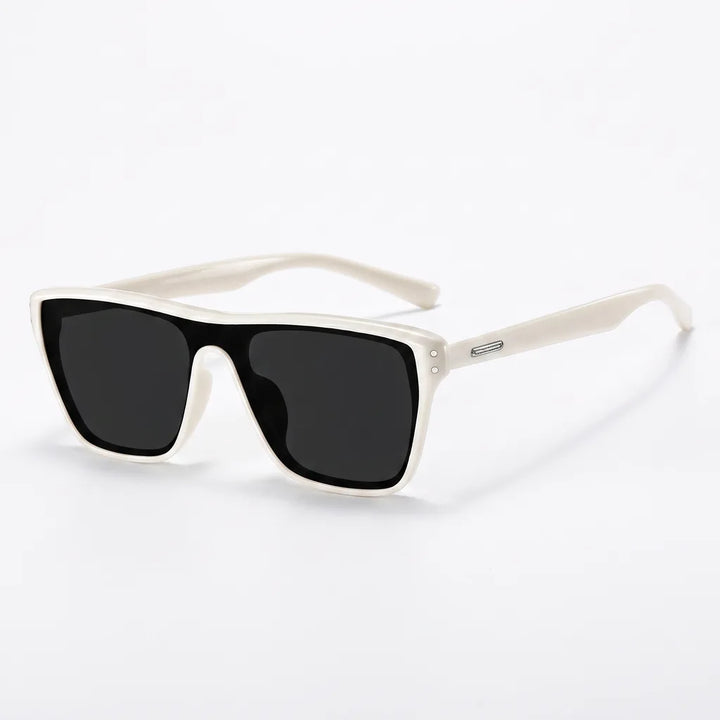 Anthony Flat-Top Polarized Shades - Color:Off-White Black;Size:One size