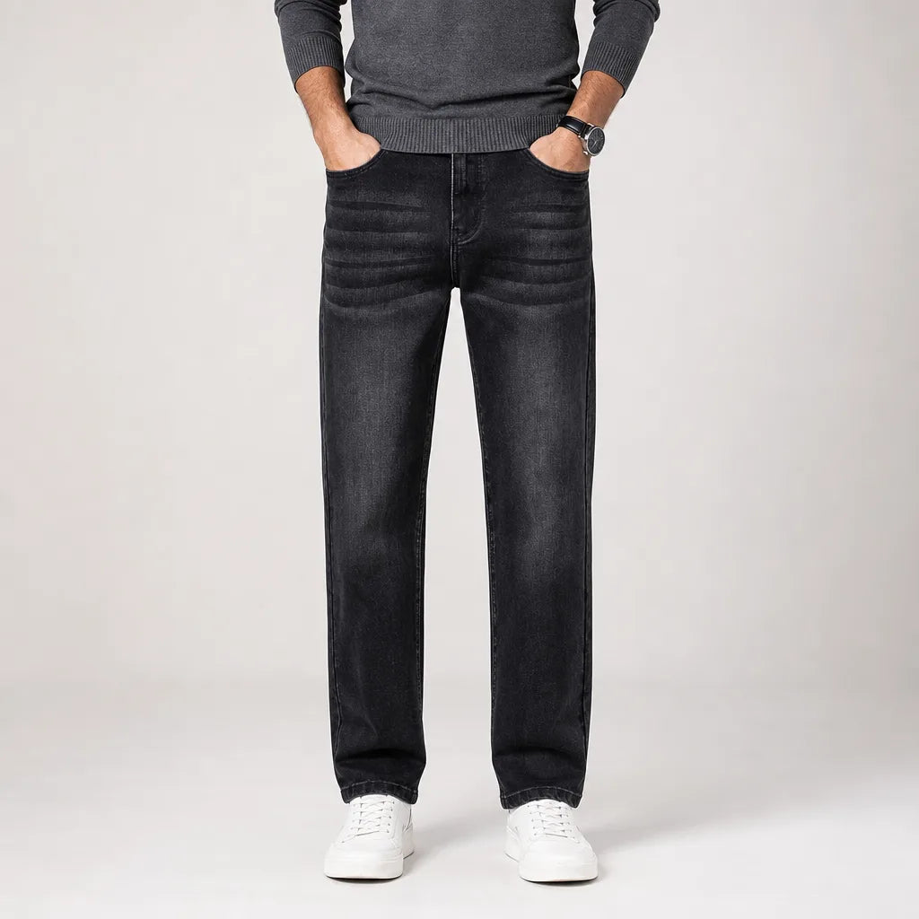 Men's Black Iris Cotton Straight Jeans