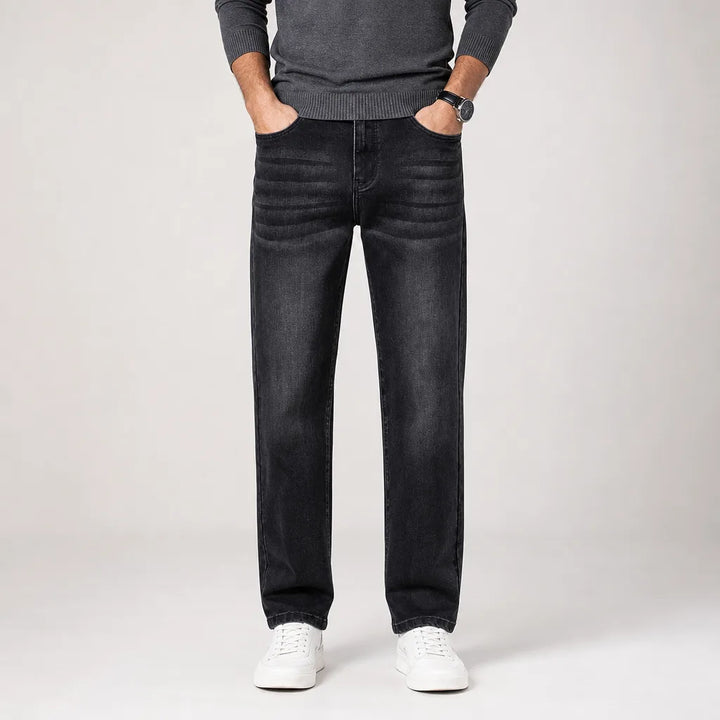 Men's Black Iris Cotton Straight Jeans