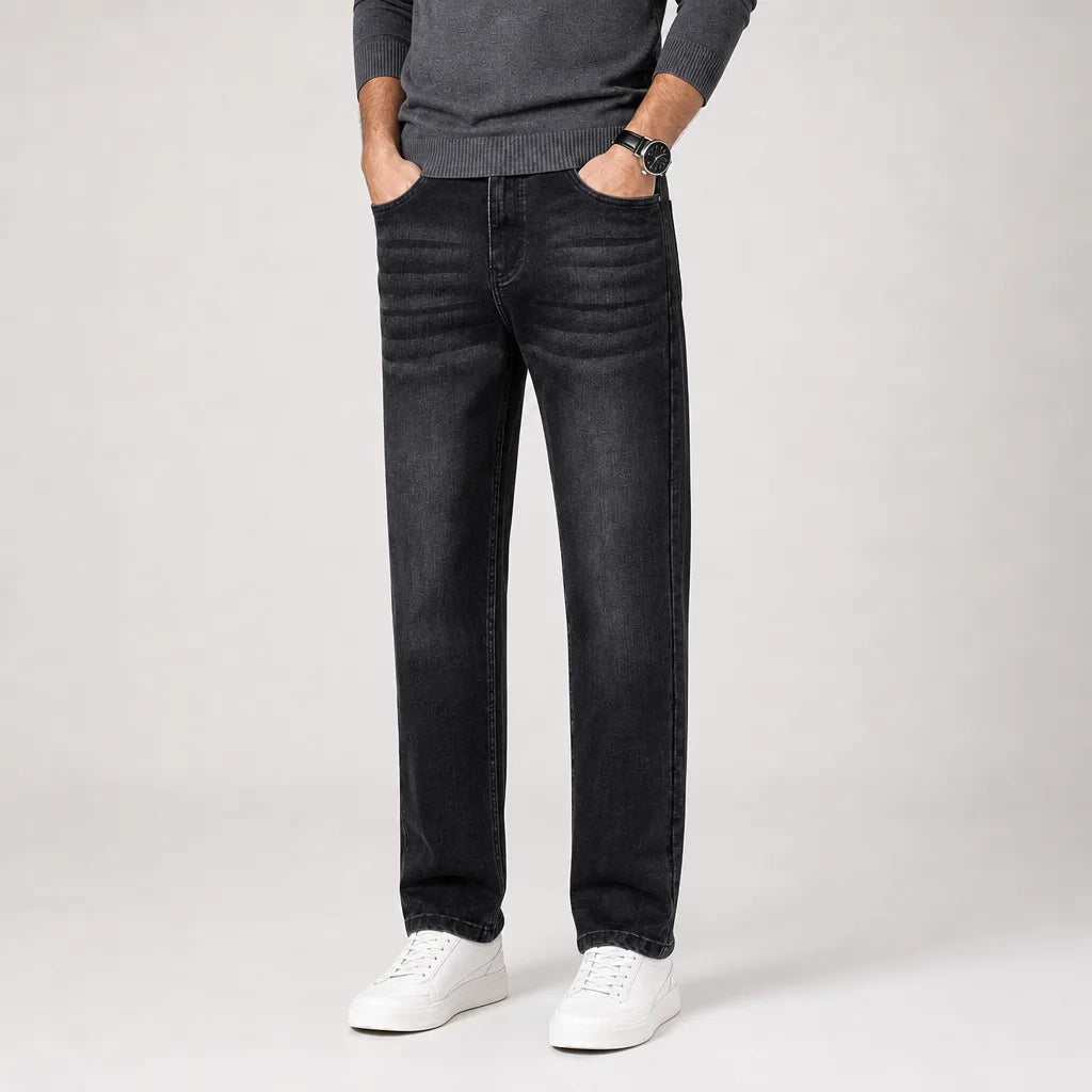 Men's Black Iris Cotton Straight Jeans