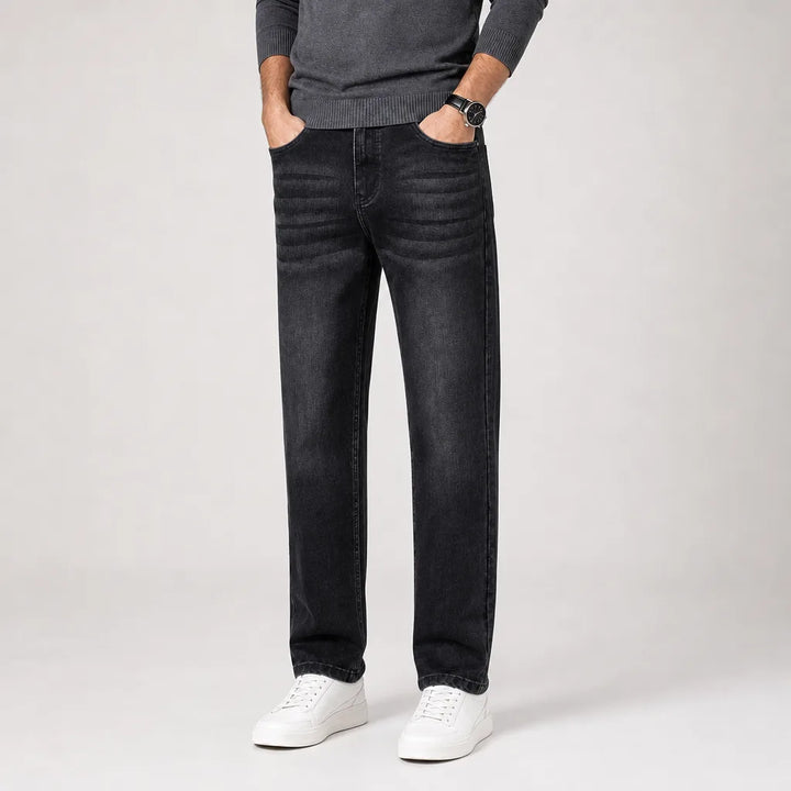 Men's Black Iris Cotton Straight Jeans