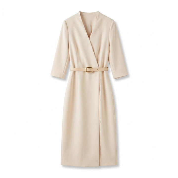 Amelia V-Neck Blazer Dress - Color:Apricot ;Size:S