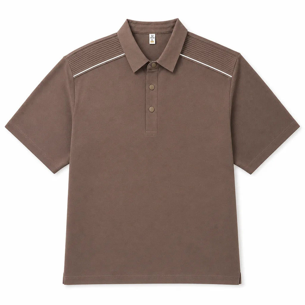Archibald Short Sleeve Polo - Color:Brown;Size:M