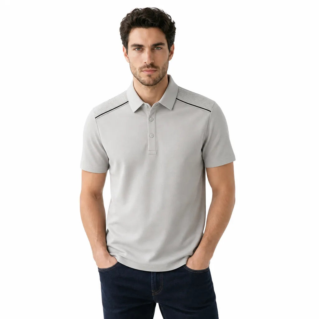 Men's Light Gray Compton Short Sleeve Polo