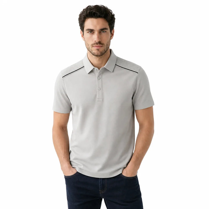 Men's Light Gray Compton Short Sleeve Polo