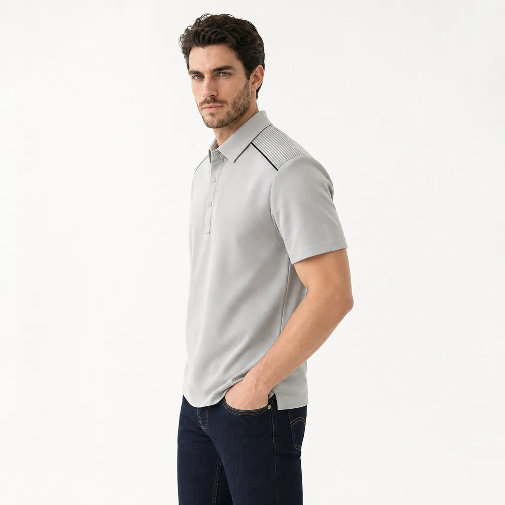 Men's Light Gray Compton Short Sleeve Polo