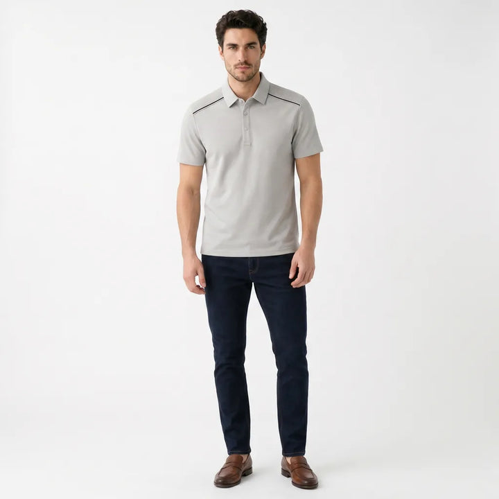 Men's Light Gray Compton Short Sleeve Polo