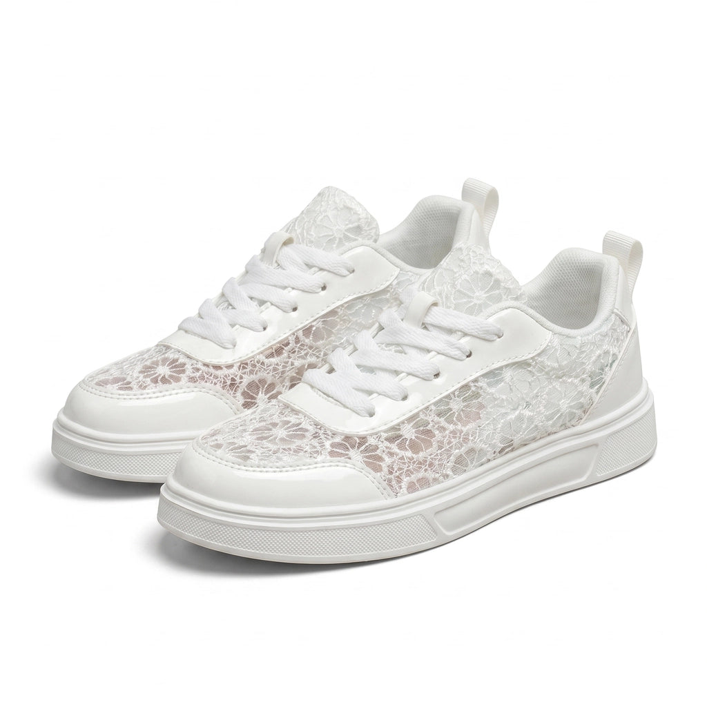 Aria Vance Perforated Sneakers - Color:White;Size:36