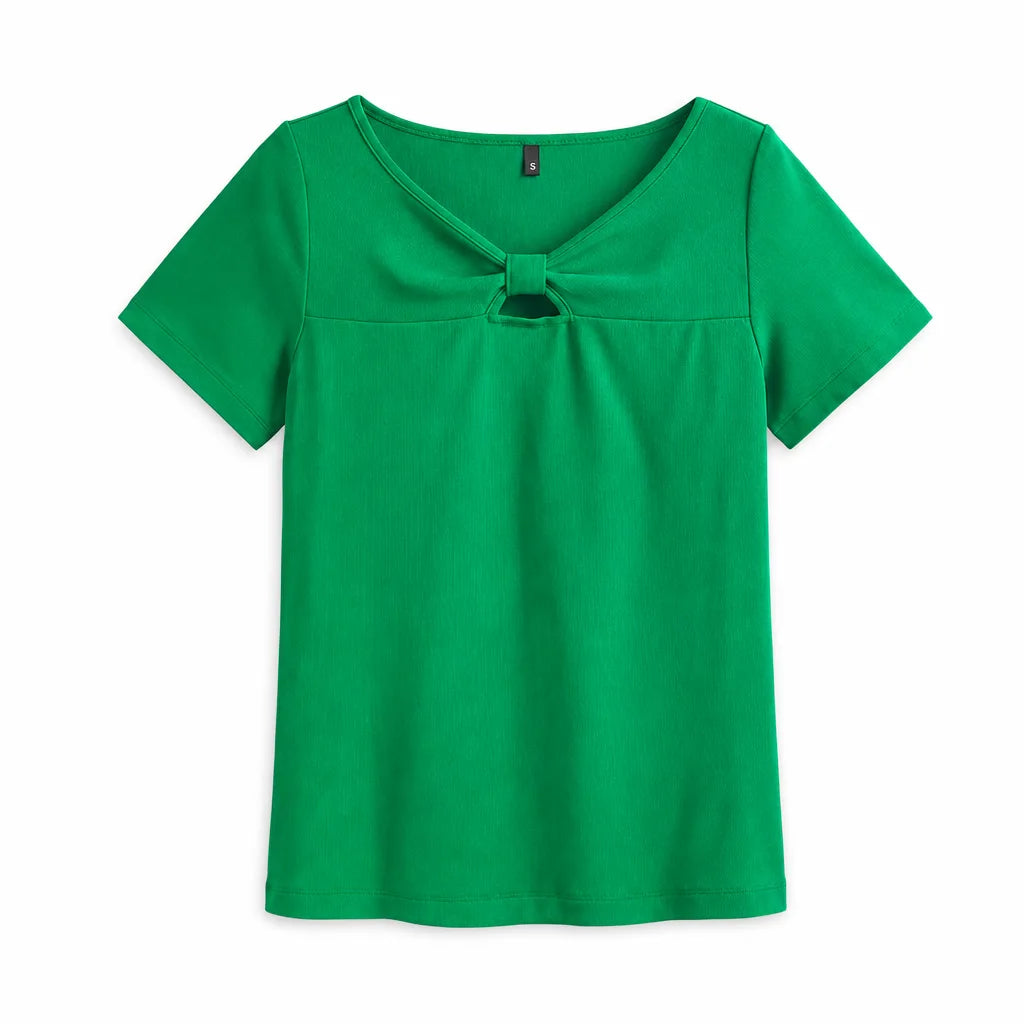 Women's Green Stapleton Bow Cutout T-Shirt