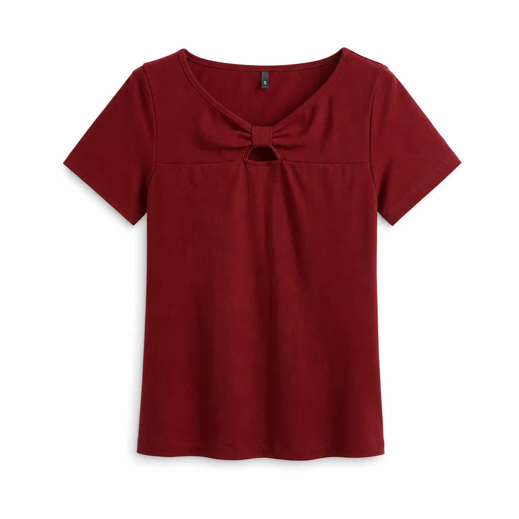 Women's Red Stapleton Bow Cutout T-Shirt